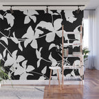 Clematis Contrast  Minimal Floral Silhouettes Wall Mural Gallery Image 1