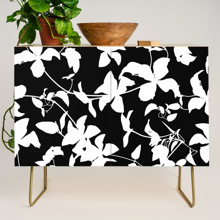 Clematis Contrast  Minimal Floral Silhouettes Credenza Gallery Image 1