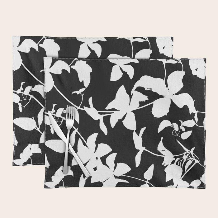 Clematis Contrast  Minimal Floral Silhouettes Placemat Gallery Image 1