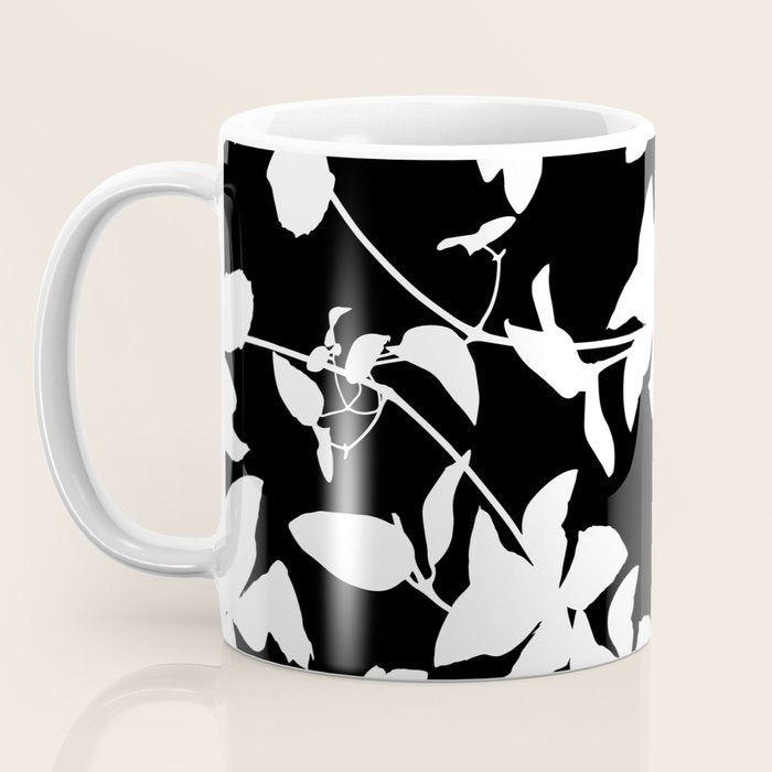 Clematis Contrast  Minimal Floral Silhouettes Coffee Mug Gallery Image 3