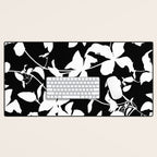 Clematis Contrast  Minimal Floral Silhouettes Desk Mat Gallery Image 1