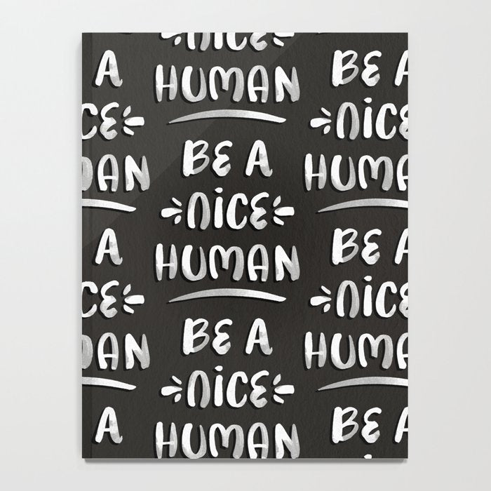 Be a Nice Human - White Type on Black Palette Notebook Gallery Image 4