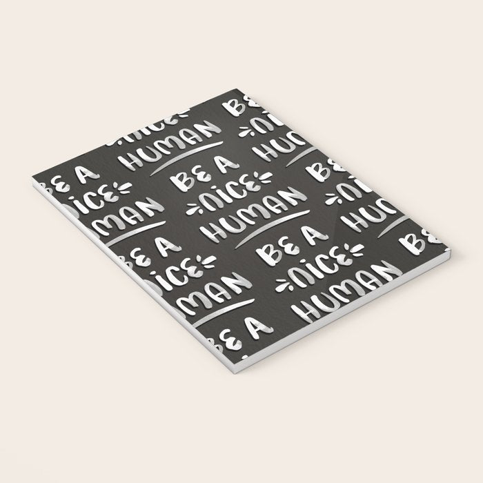 Be a Nice Human - White Type on Black Palette Notebook Gallery Image 3
