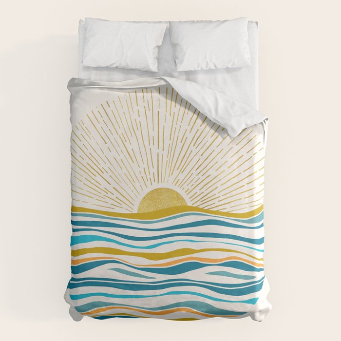 Sunrise At Sea Abstract Landscape Duvet Cover Gallery Image 6