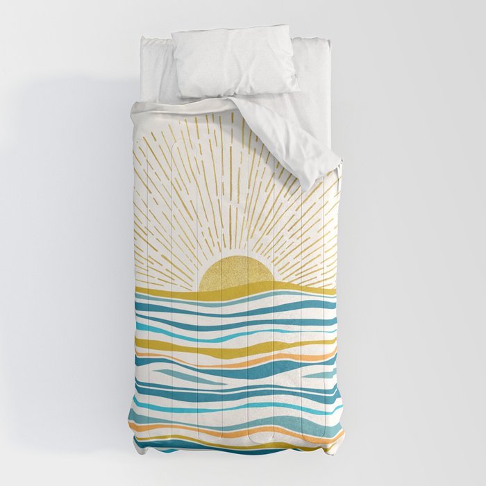 Sunrise At Sea Abstract Landscape Comforter Gallery Image 10