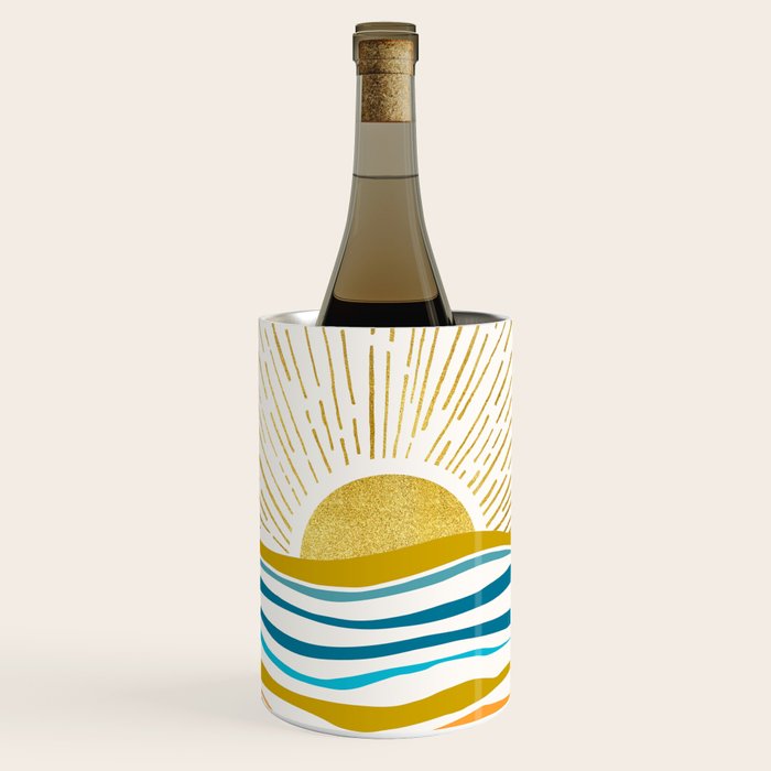 Sunrise At Sea Abstract Landscape Wine Chiller Gallery Image 1