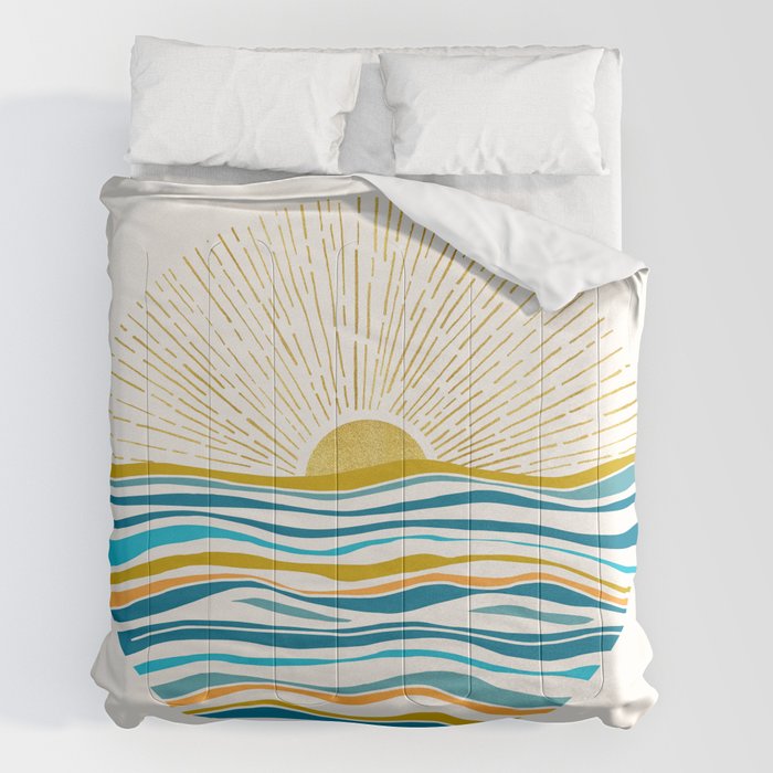 Sunrise At Sea Abstract Landscape Comforter Gallery Image 7