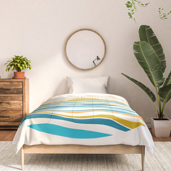 Sunrise At Sea Abstract Landscape Comforter Gallery Image 3