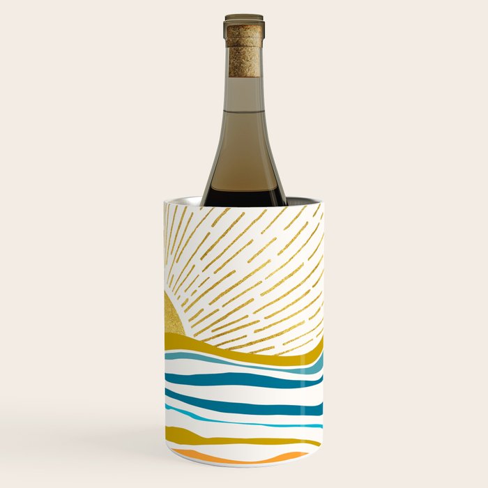 Sunrise At Sea Abstract Landscape Wine Chiller Gallery Image 3