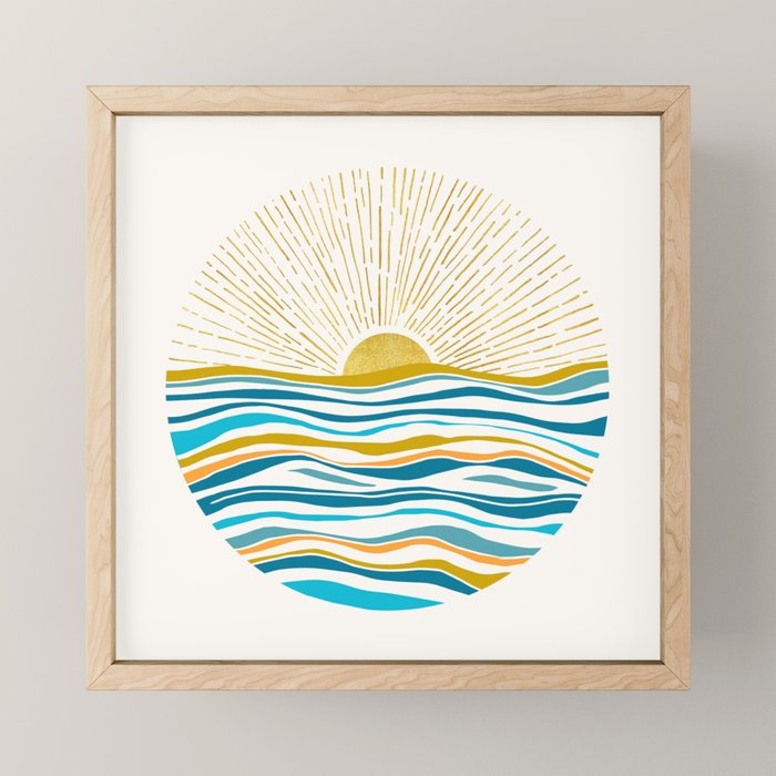 Sunrise At Sea Abstract Landscape Mini Art Print Gallery Image 1