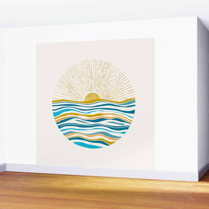 Sunrise At Sea Abstract Landscape Wall Mural Gallery Image 2