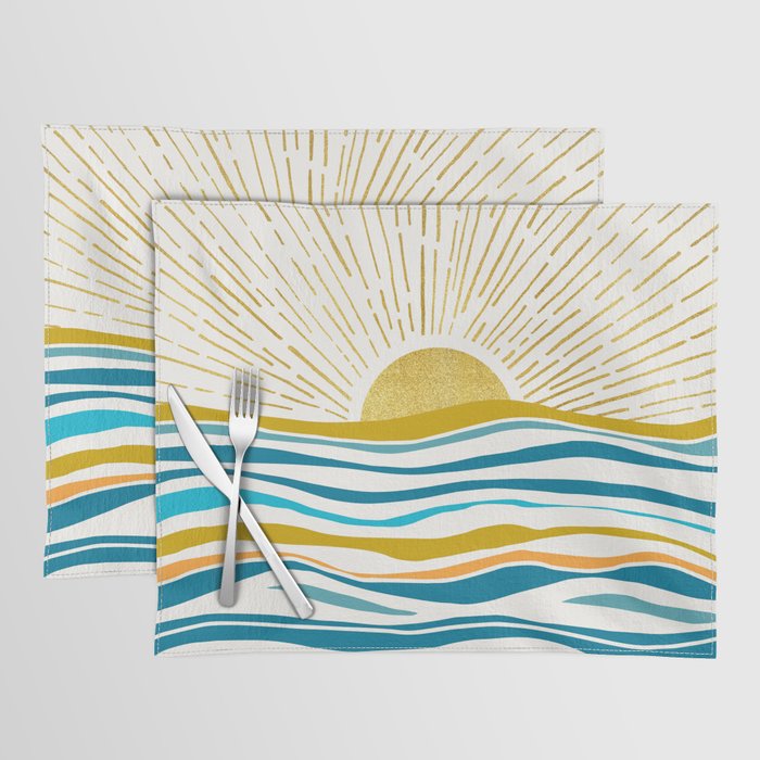 Sunrise At Sea Abstract Landscape Placemat Gallery Image 1