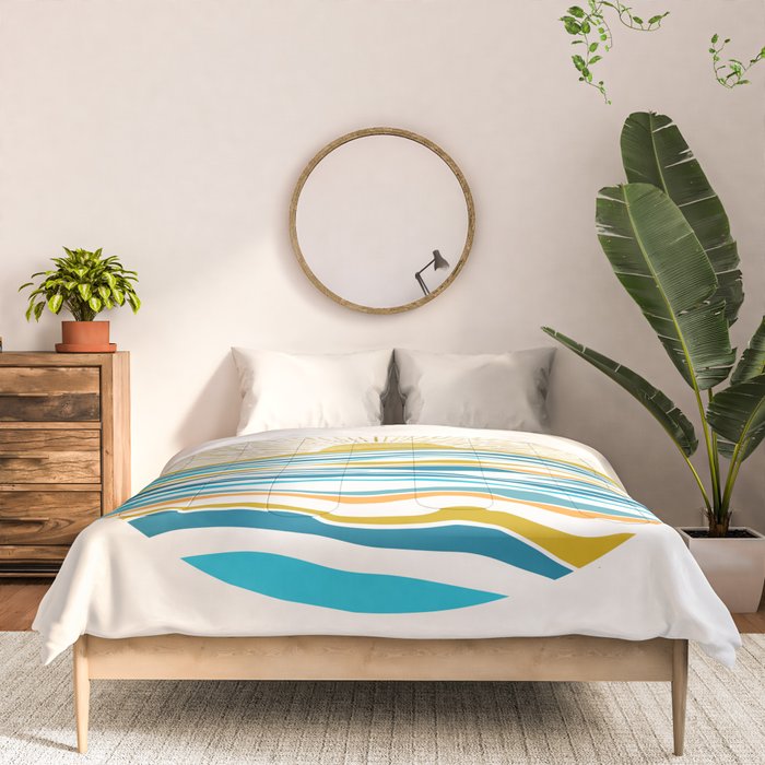 Sunrise At Sea Abstract Landscape Comforter Gallery Image 3
