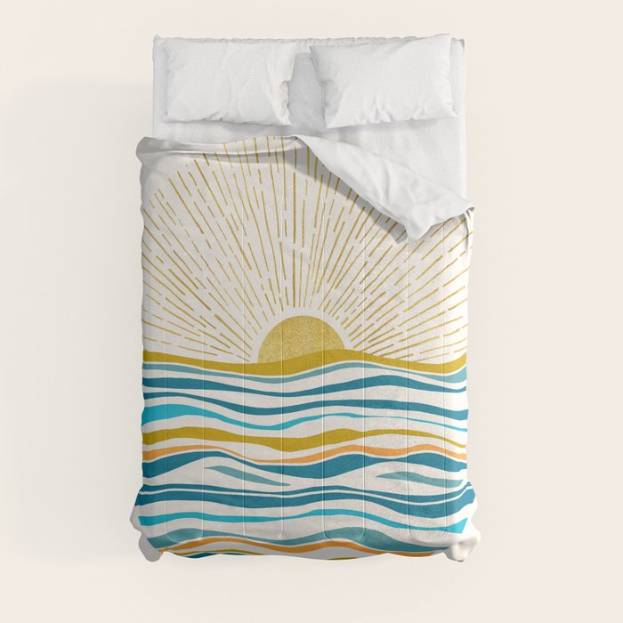Sunrise At Sea Abstract Landscape Comforter Gallery Image 8