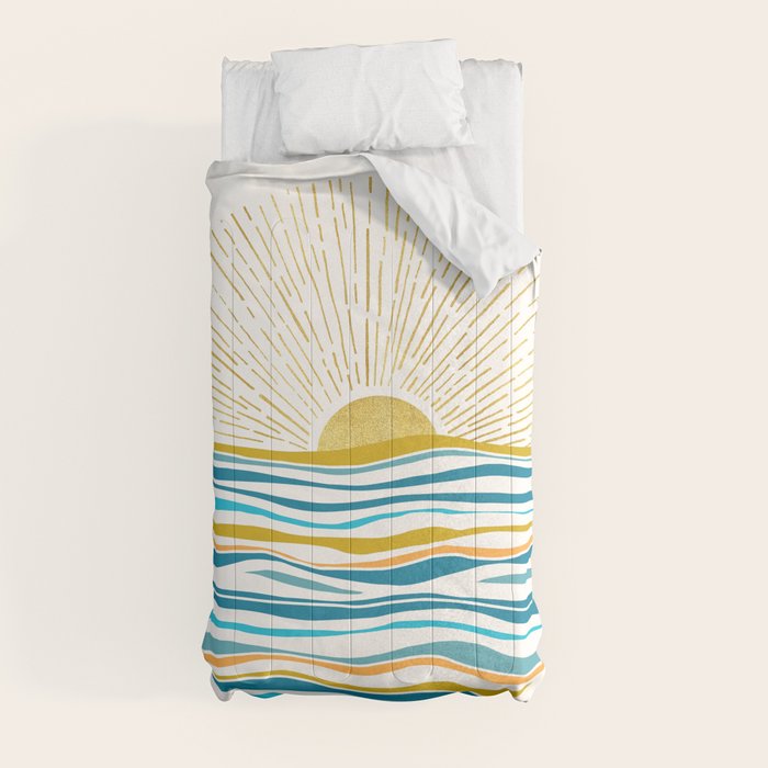 Sunrise At Sea Abstract Landscape Comforter Gallery Image 9