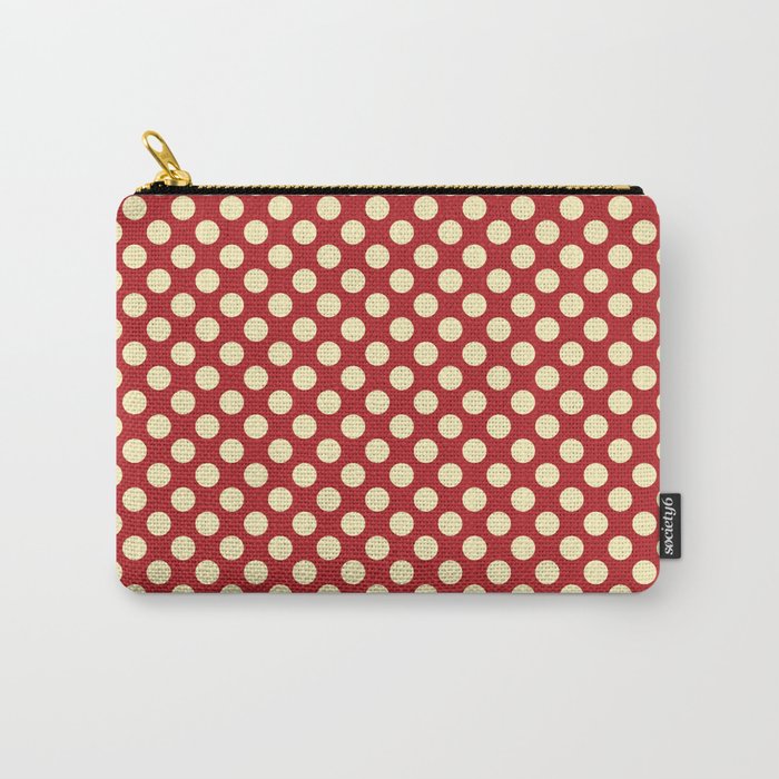 Cream on Red Polka Dot  Carry All Pouch Gallery Image 1