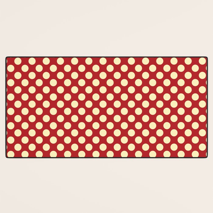Cream on Red Polka Dot  Desk Mat Gallery Image 3