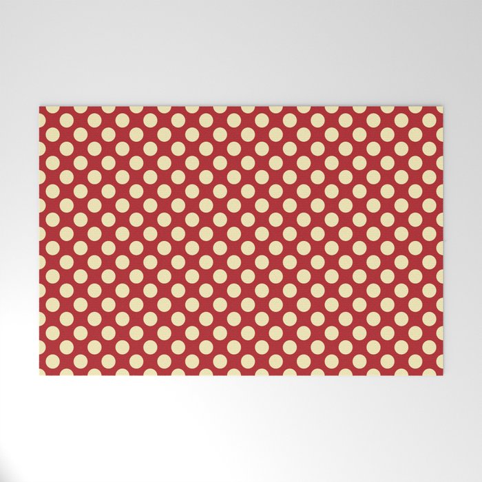 Cream on Red Polka Dot  Welcome Mat Gallery Image 1
