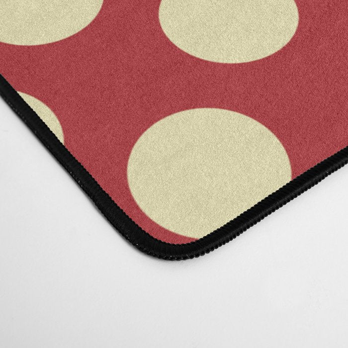 Cream on Red Polka Dot  Desk Mat Gallery Image 4
