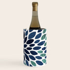 Modern, Blue and Green, Floral Bloom, Botanical Pattern Wine Chiller Gallery Image 3