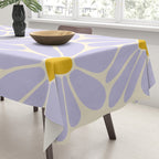 Big Daisy - Groovy Flower - Lilac and Yellow Tablecloth Gallery Image 3