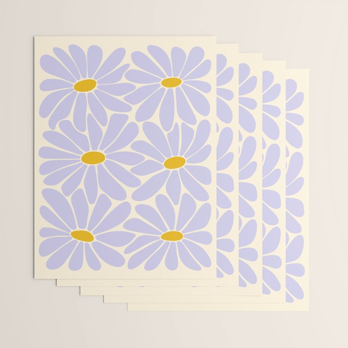 Big Daisy - Groovy Flower - Lilac and Yellow Wrapping Paper Gallery Image 3