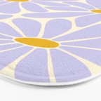 Big Daisy - Groovy Flower - Lilac and Yellow Bath Mat Gallery Image 3