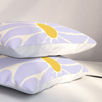 Big Daisy - Groovy Flower - Lilac and Yellow Pillow Sham Gallery Image 3