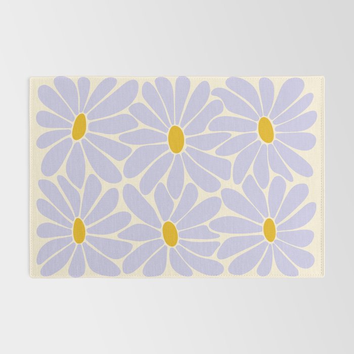 Big Daisy - Groovy Flower - Lilac and Yellow Rug Gallery Image 2