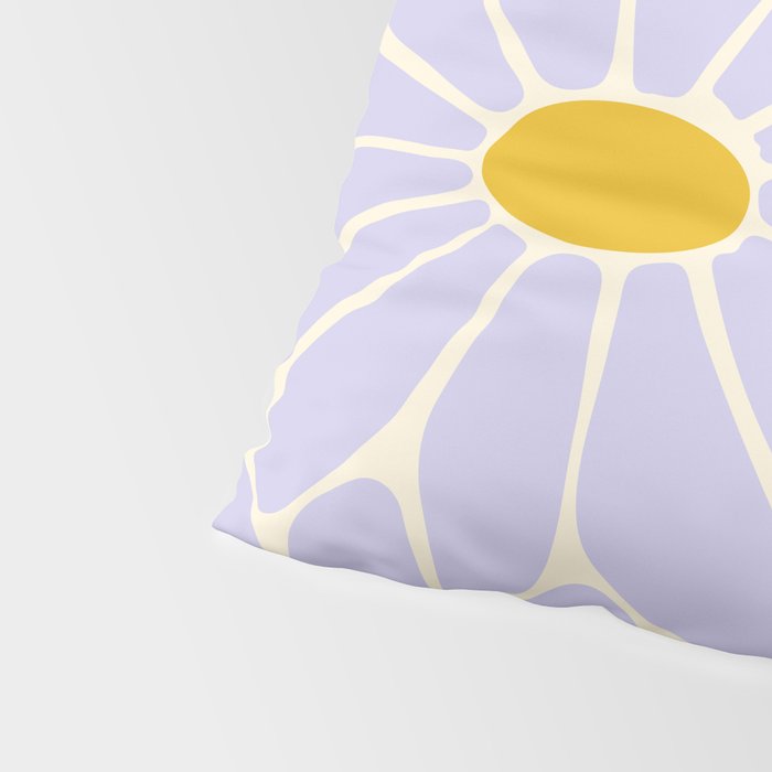 Big Daisy - Groovy Flower - Lilac and Yellow Pillow Sham Gallery Image 4