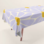 Big Daisy - Groovy Flower - Lilac and Yellow Tablecloth Gallery Image 1
