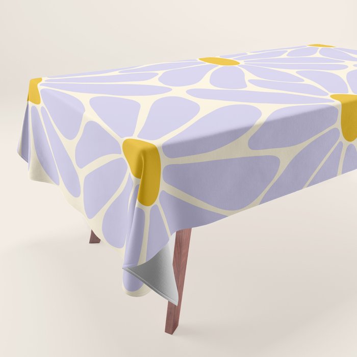 Big Daisy - Groovy Flower - Lilac and Yellow Tablecloth Gallery Image 1