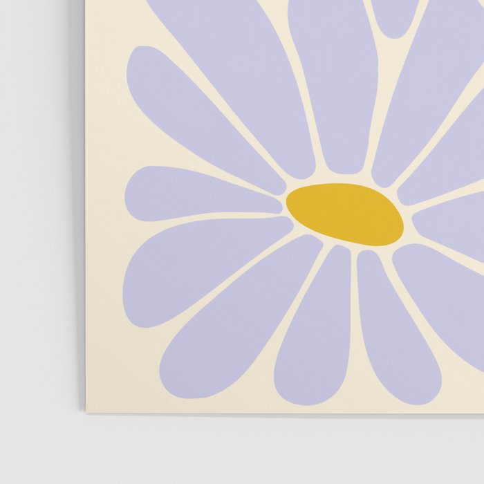 Big Daisy - Groovy Flower - Lilac and Yellow Poster Gallery Image 3