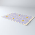 Big Daisy - Groovy Flower - Lilac and Yellow Rug Gallery Image 3