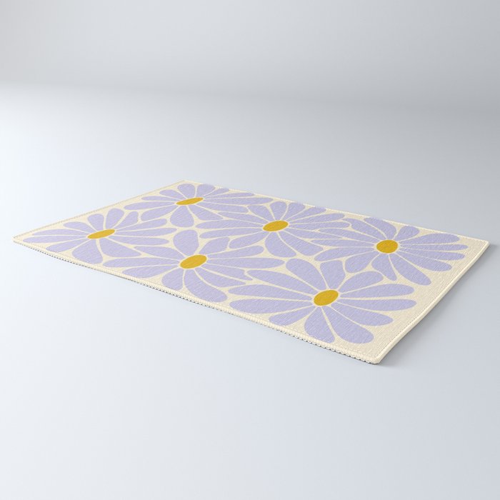 Big Daisy - Groovy Flower - Lilac and Yellow Rug Gallery Image 3