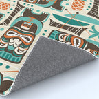 Tiki Hut Cream Aqua Rug Gallery Image 4