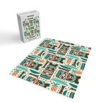 Tiki Hut Cream Aqua Jigsaw Puzzle Gallery Image 2