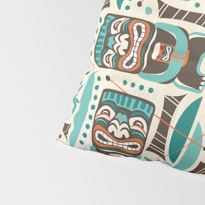 Tiki Hut Cream Aqua Pillow Sham Gallery Image 4