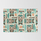Tiki Hut Cream Aqua Rug Gallery Image 2
