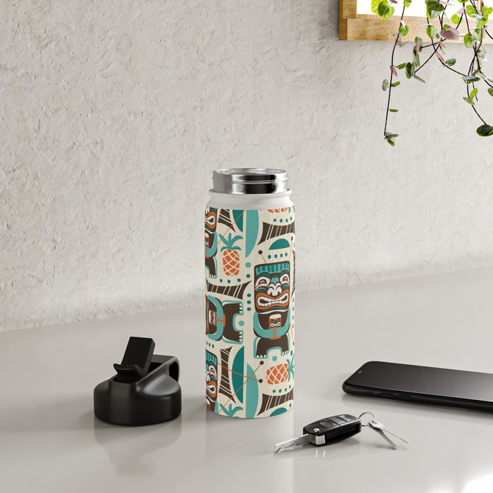 Tiki Hut Cream Aqua Water Bottle Gallery Image 4