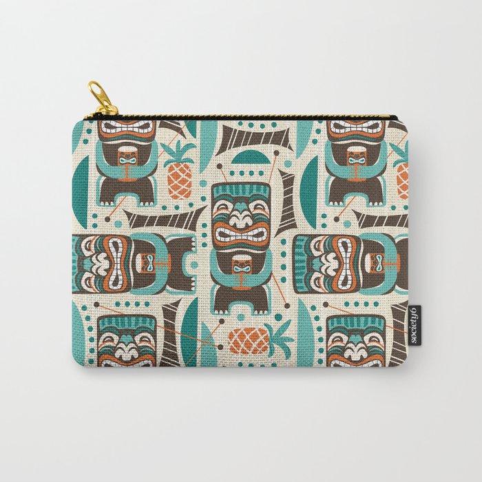 Tiki Hut Cream Aqua Carry All Pouch Gallery Image 1