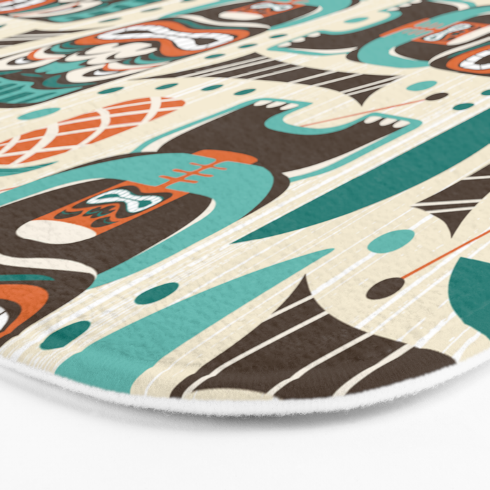 Tiki Hut Cream Aqua Bath Mat Gallery Image 3