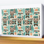Tiki Hut Cream Aqua Wall Mural Gallery Image 2