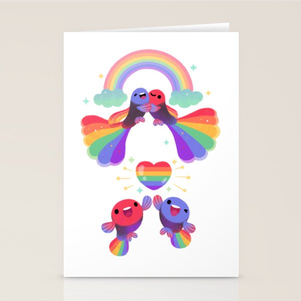 Rainbow guppy 3 Stationery Card Gallery Image 1