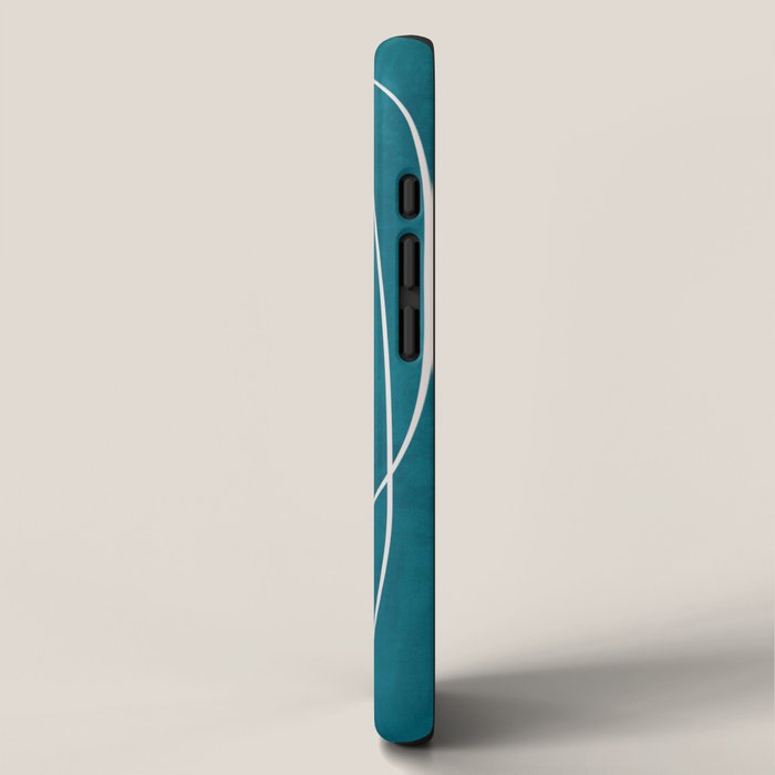 Teal Line Art Black White Modern Artwork iPhone Case Gallery Image 2