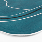 Teal Line Art Black White Modern Artwork Bath Mat Gallery Image 3