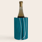 Teal Line Art Black White Modern Artwork Wine Chiller Gallery Image 3