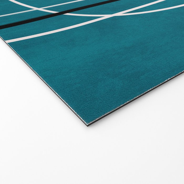 Teal Line Art Black White Modern Artwork Welcome Mat Gallery Image 2
