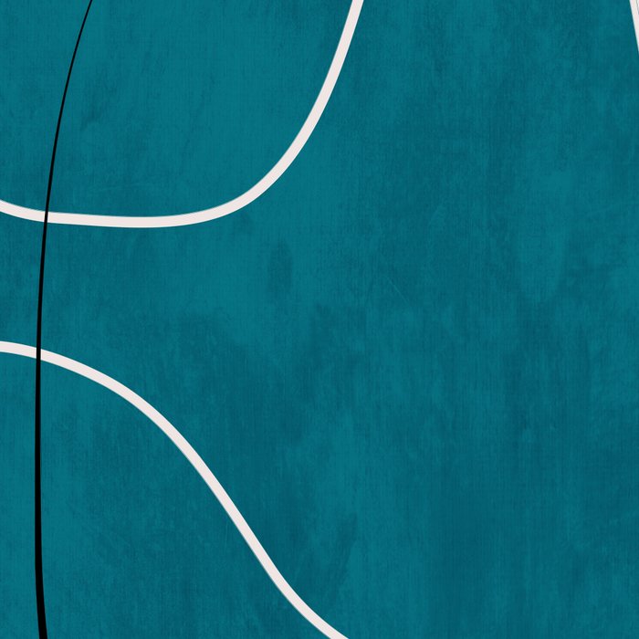 Teal Line Art Black White Modern Artwork Coffee Mug Gallery Image 2