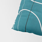 Teal Line Art Black White Modern Artwork Pillow Sham Gallery Image 4